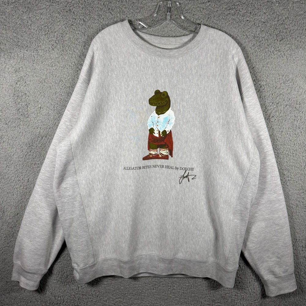 Doechii Alligator Bites Never Heal Grey XXL Crewneck Sweatshirt TDE Rap Merch